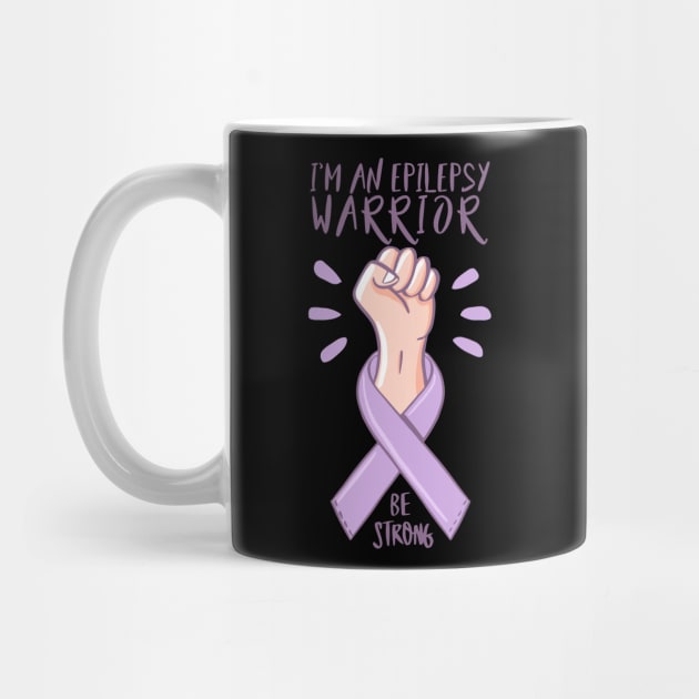 I'm An Epilepsy Warrior Awareness day purple ribbon Gift by Herotee